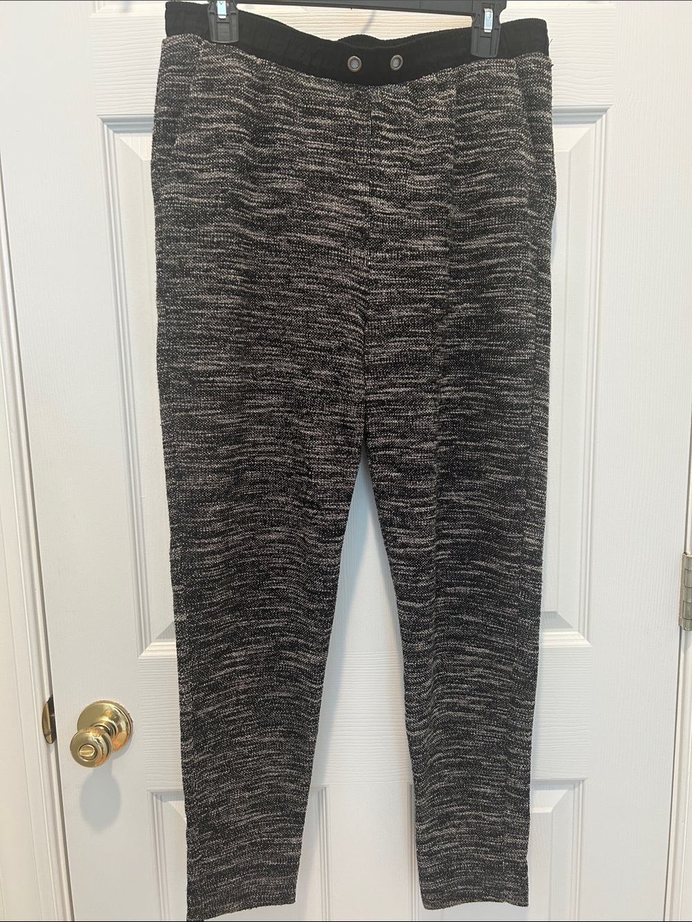 Black Gray Knit Jogger Pants